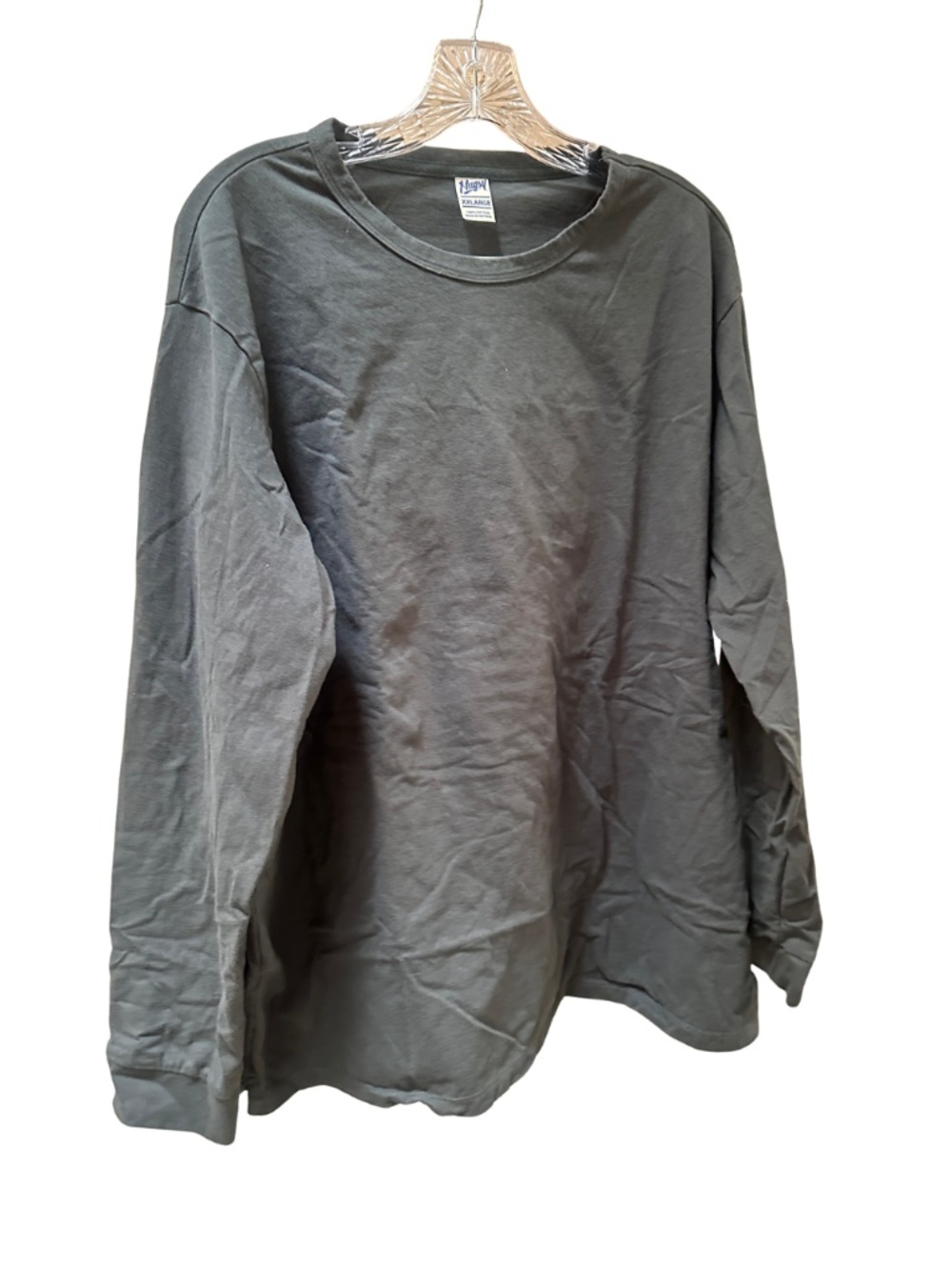 Mugsy Dark Gray Long Sleeve Cotton Top - Men's XXL